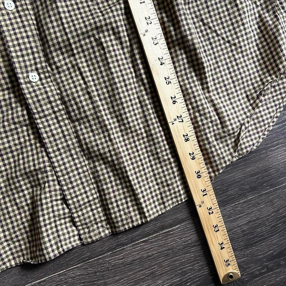 Vintage Polo Ralph Lauren classic fit cream tan checkered L/S cotton shirt XXL - Picture 4 of 5
